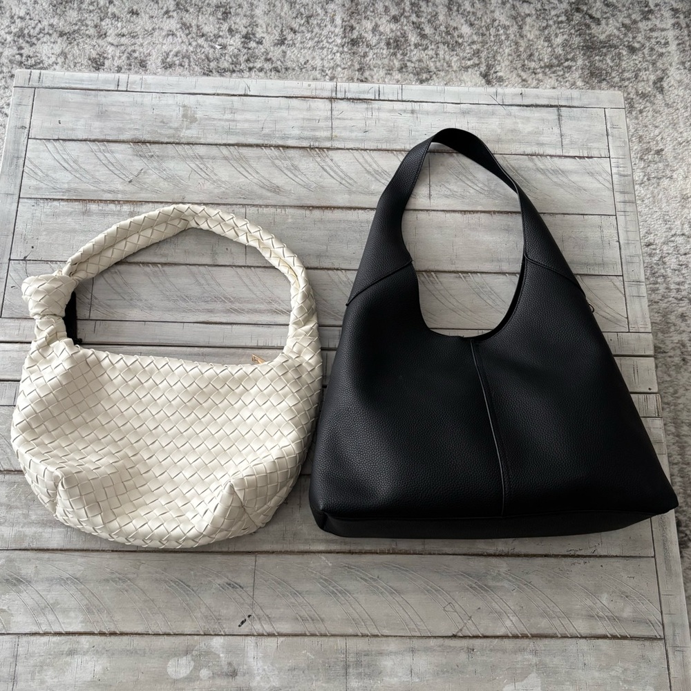Target Black and Cream Hobo Bag Set